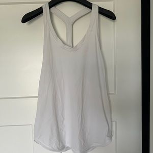 Lululemon white race bank tank with mesh side cutouts